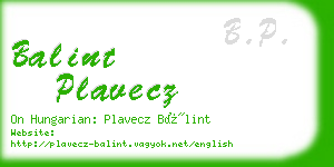 balint plavecz business card